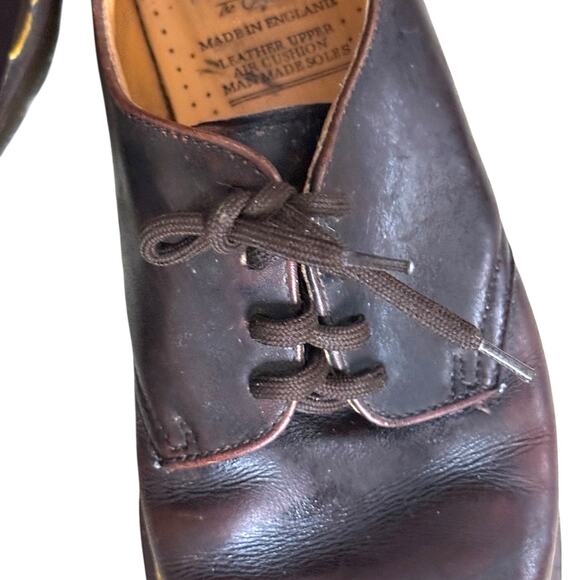 Dr Martens Y2K Leather Oxford Shoes Mens Sz 7 UK Made in‎ England Vtg 1561 Brown main image 4
